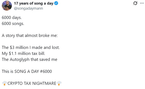 NFT Artist Rupives ‘Cryptocurrency Tax Nightmare’ в новой песне