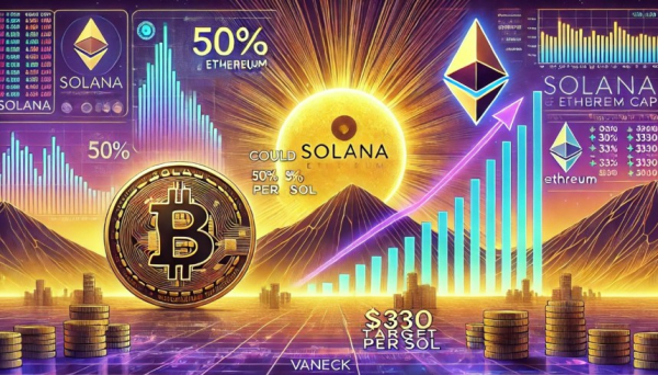 VanEck прогнозирует, что Solana может достичь 50% рыночной капитализации Ethereum, ориентируясь на 330 долларов за SOL